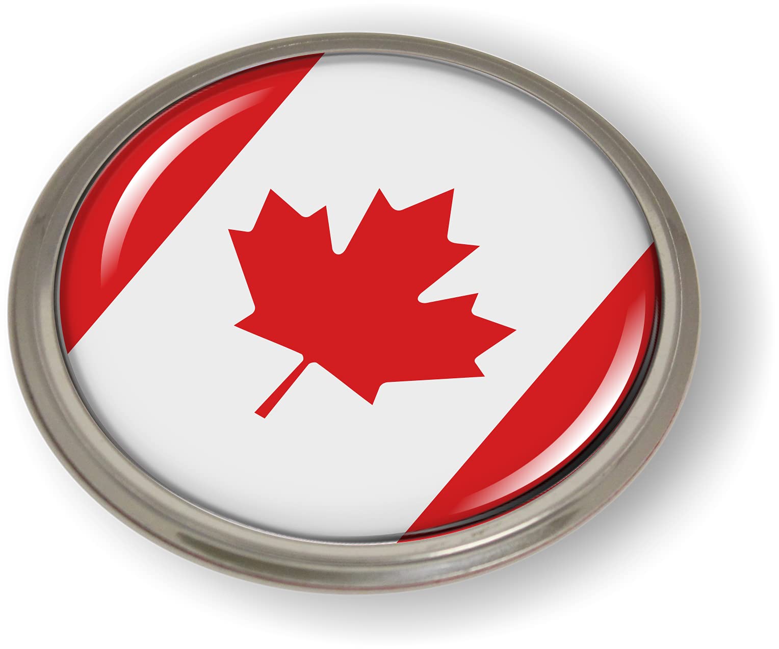 BestLicensePlateFrames Flag of Canada 3D Domed CAR Emblem Badge Sticker Round - Bild 8 von 18