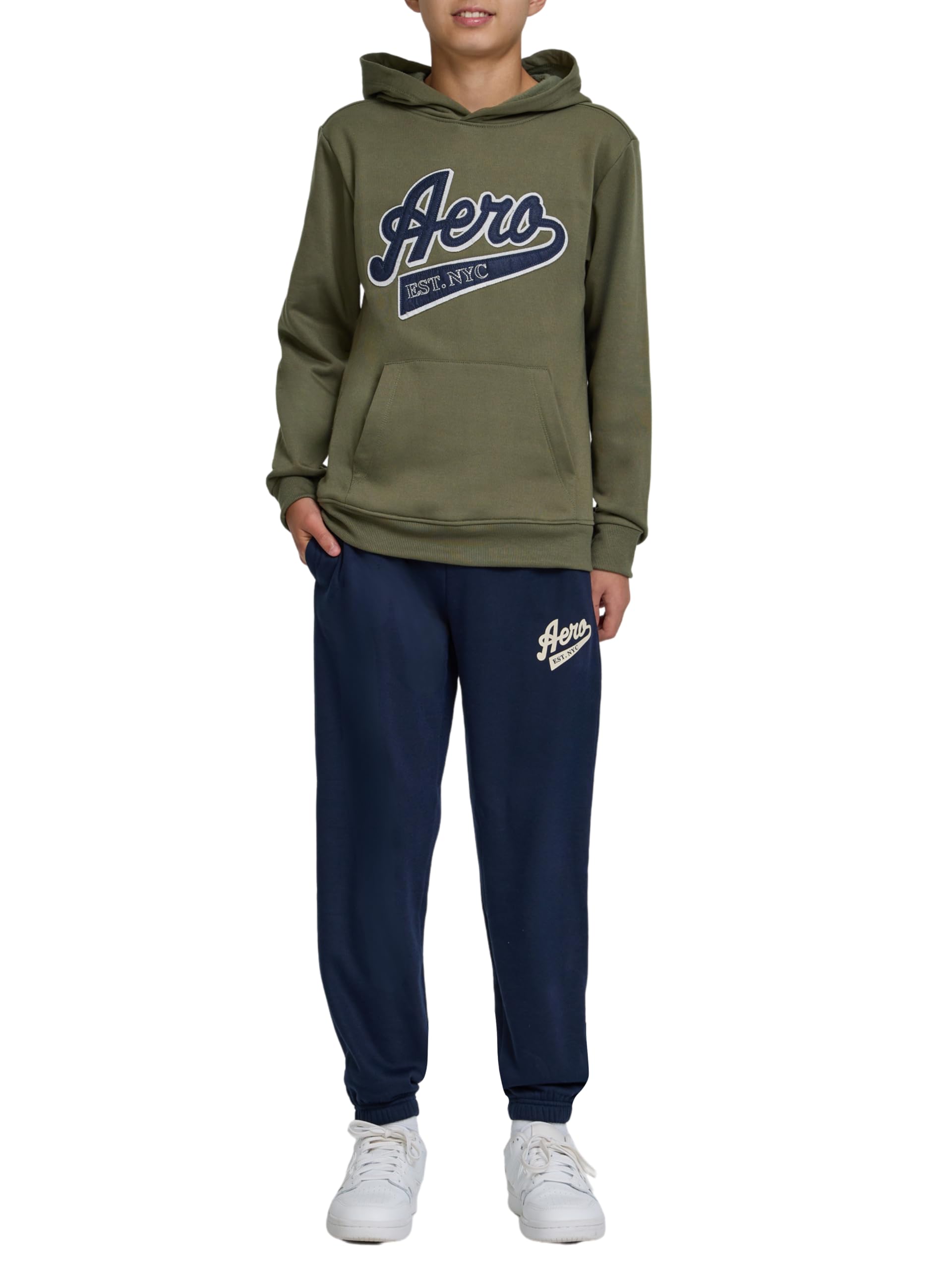 AEROPOSTALE Boys 2 Piece Outfit - Pullover Hoodie and Athletic Pants, Youth Jogger Sweatpants and Sweatshirt, Sizes 4-12