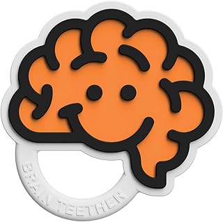 Fat Brain Toys Brain Teether - Orange Baby Toys & Gifts for Babies