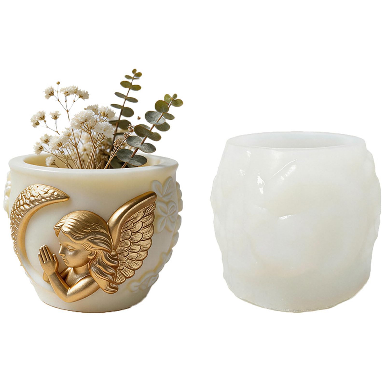 Tsophreniq Angell Moons Planter Silicone Mold Flowerot Concrete Cement Gypsum Molds Diys Flower Vases Epoxy Casting Molds Gift Succulents Planter