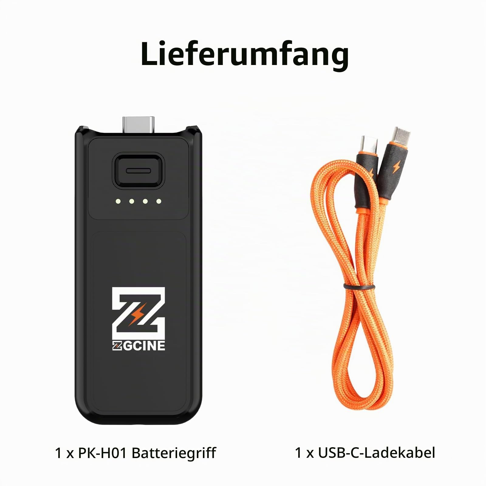 ZGCINE PK-H01 Akku Griff für Pocket 3 Kamera, 17W Schnelllade Batteriegriff mit LCD Anzeige, 3200mAh Hochleistungsakku, USB-C PD Schnellladung & Datenübertragung, für Pocket 3 Battery Handle