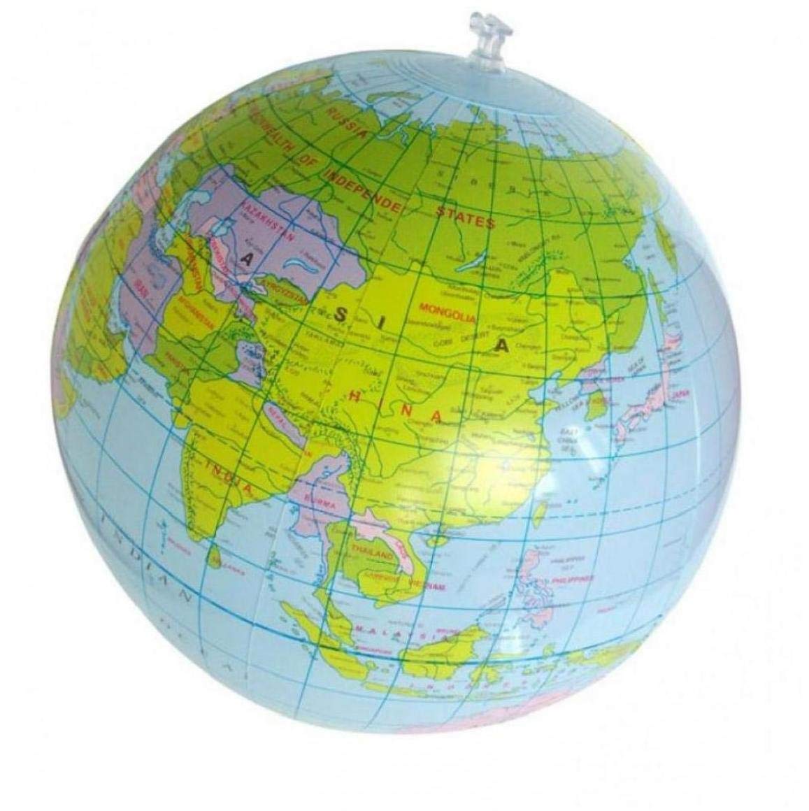 Zonfer Inflatable World Globe, Earth Map Geography Teacher Education Ball, 16Inch