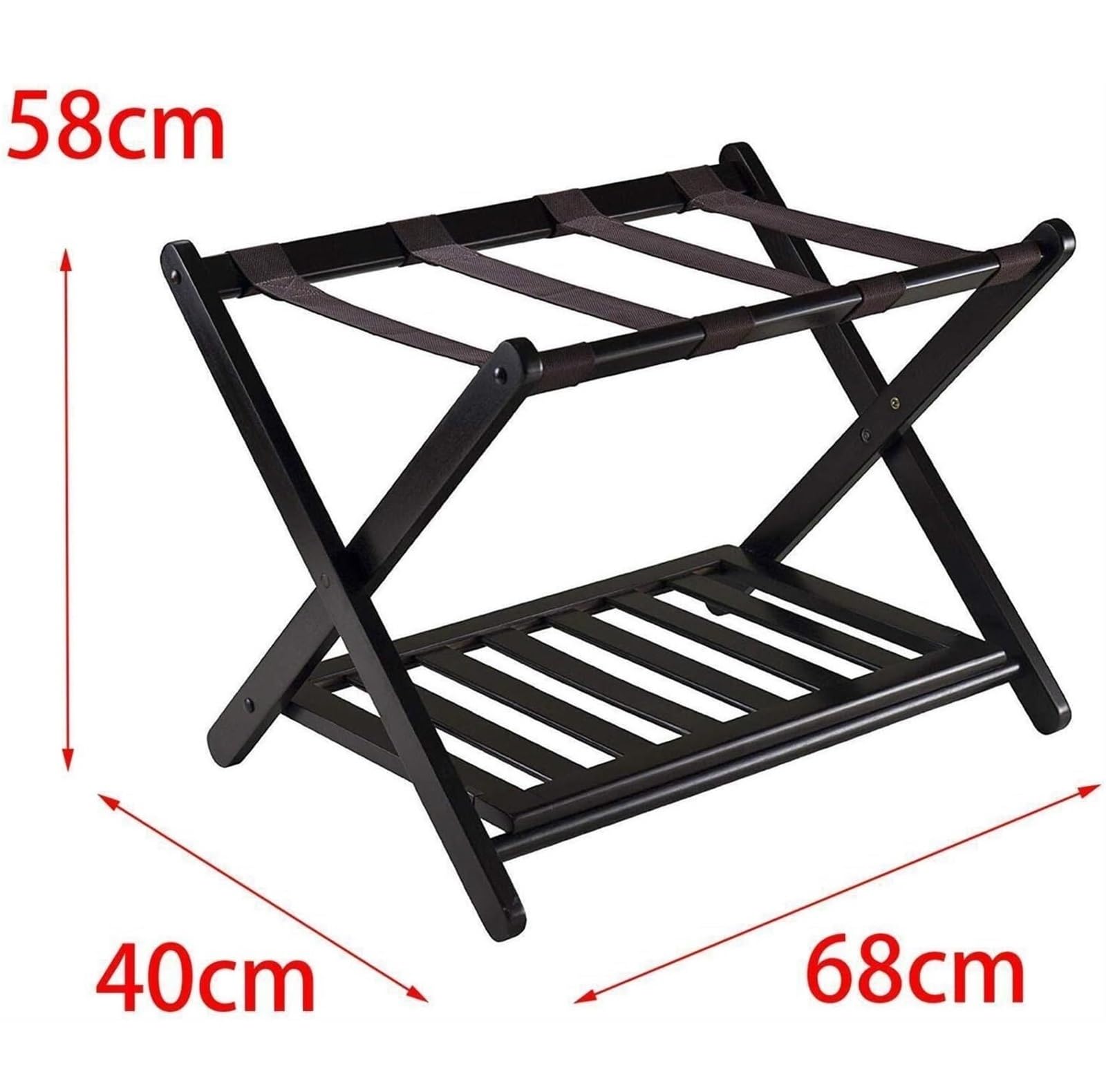 Porta Maletas Hogar Soporte Plegable De Bambú para Maleta con Estante Almacenamiento, para Equipaje para Habitación Hotel Y Invitados Portaequipajes Invitados