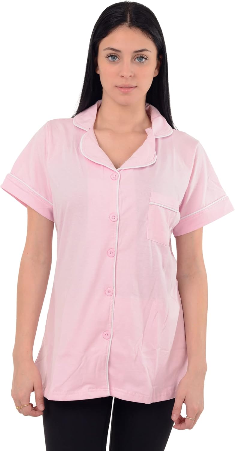 USBD Post Mastectomy Shirt with Drain Pockets Lapel Collar Post Op Button Down Recovery Tops - Image 7