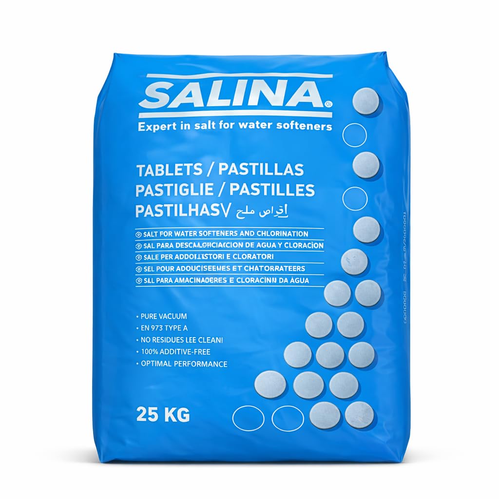 LLOFER - Sal en Tableta - Descalcificación de Agua - Agua más Clara y Suave - Sal para Piscina 25 kg