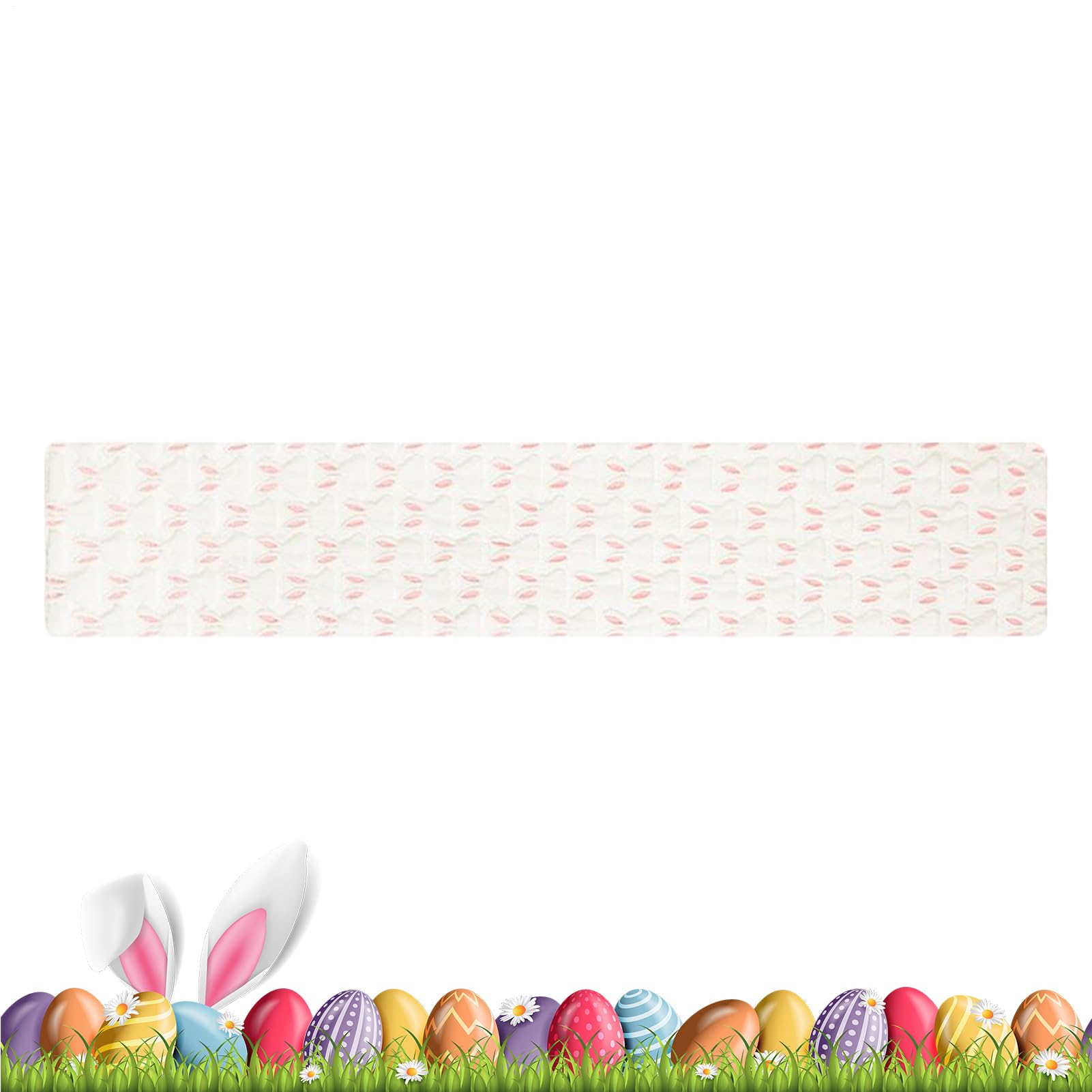 Chemin de table lapin de Pâques anti-plis en tissu respirant pour décoration de repas