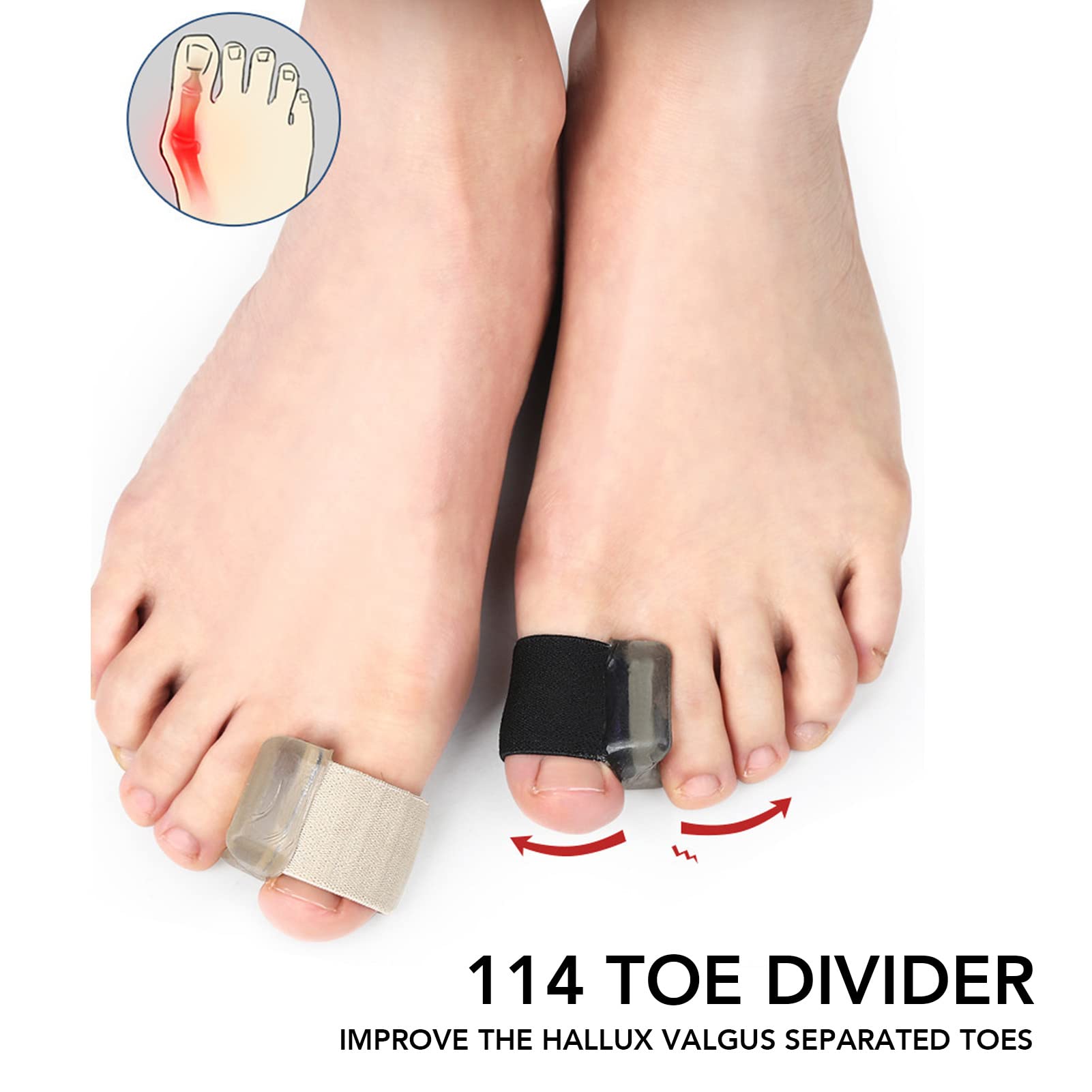 6 Pairs Toe Separators,Mind Bodhi Toe Separators to Correct Bunions and Restore Toes to Their Original Shape Correct Foot Pain, Plantar Fasciitis Functional Athletic Mobility
