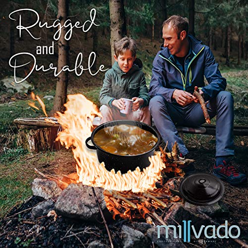 Millvado Granite 12 Qt Stockpot, Nonstick Soup Pot With Lid, Speckled Enamel Ware Cookware , Large Stock Pot For Boiling And Cooking , Big Granite Cooking Pot For Stovetop, Campfire, Outdoor Stove #TOP3