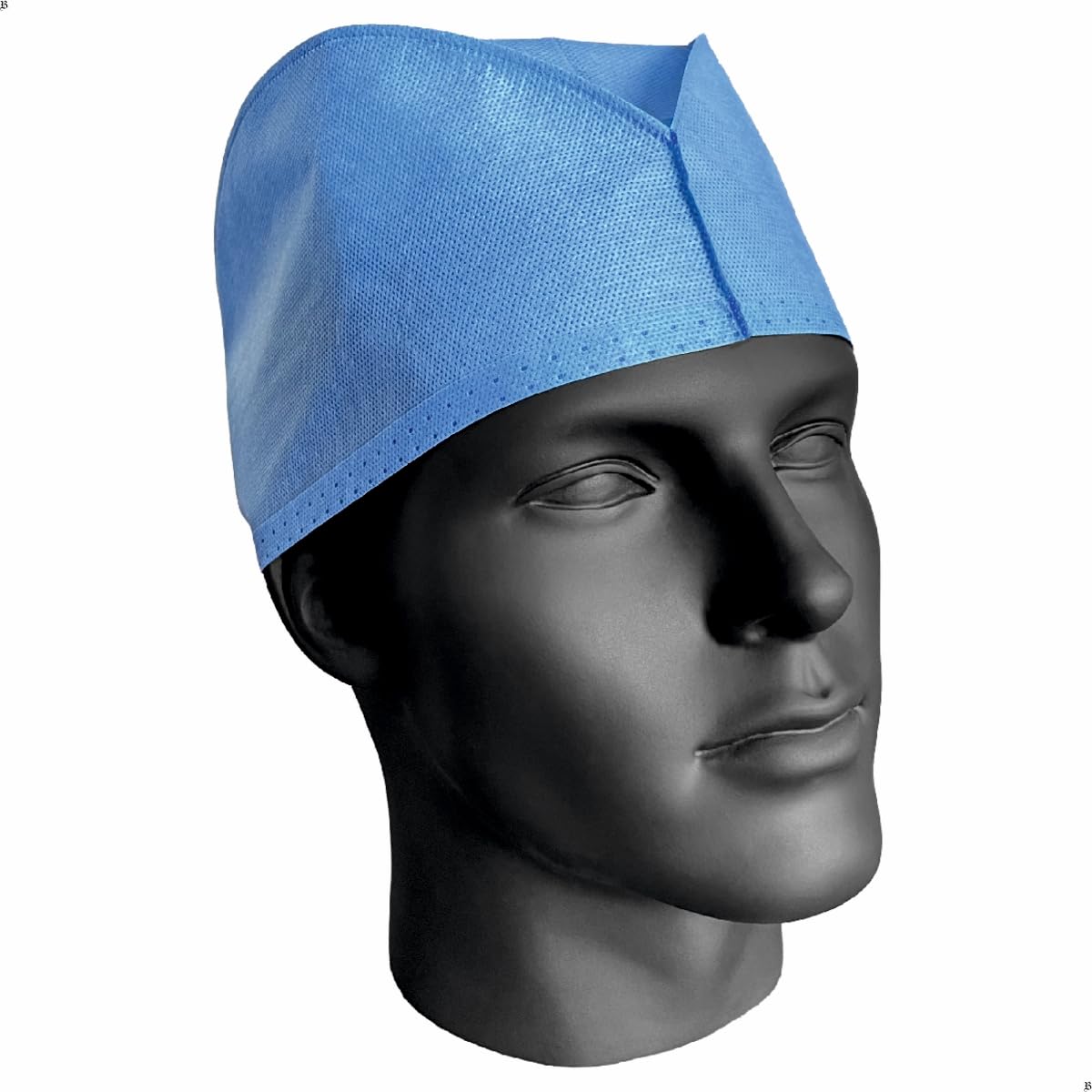 FILTRA® Disposable Doctor's Cap | Men's Surgeon Cap | Nonwoven | Elasticated Back | Machine Made | Box of 100 (SMS Dark Blue)