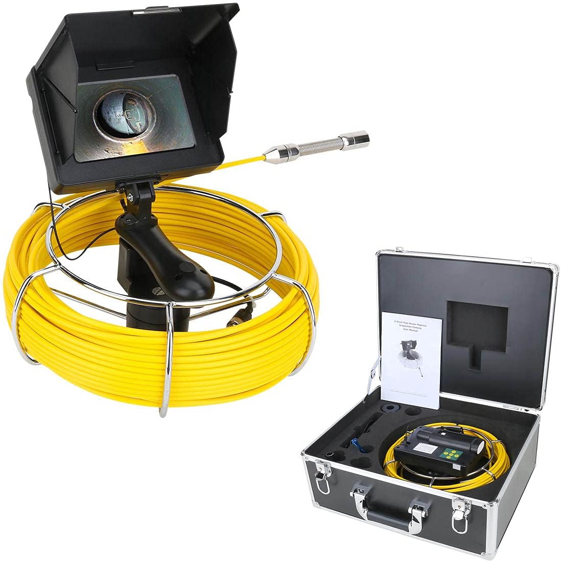 22Mm Industrial Endoscope 5-Inch LCD Screen Handheld Sewer Inspection Video Camera Ip68 Waterproof Borescope Drain Pipe Inspection Camera System 1200 Tvl Camera wi