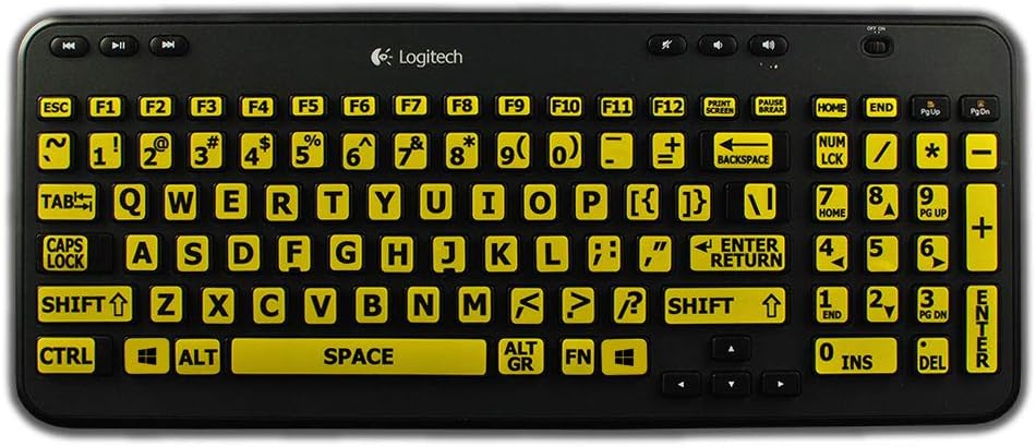 Adesivi Per Tastiera Inglese USA, Lettere Maiuscole Grandi Su Sfondo Giallo, Set Di Etichette Per PC, Laptop E Notebook