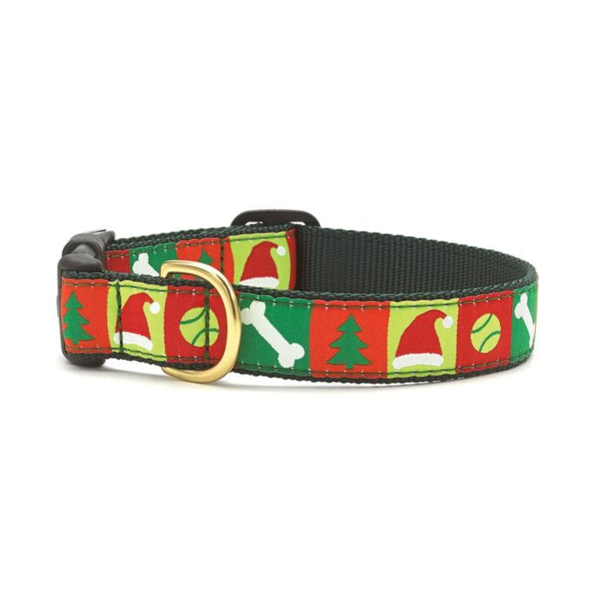 Up Country Christmas List Dog Collar (Medium (12 to 18 Inches) 1 Inch Wide Width)