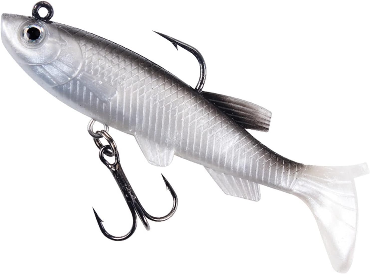 Mingshan 5 Pz Esca Morbida Pesce Morbido 8cm 13g Pesca in Mare con Gancio Pesce Artificiale Silicone Esche Morbide Esche di Pesce, 5pcs, 80mm