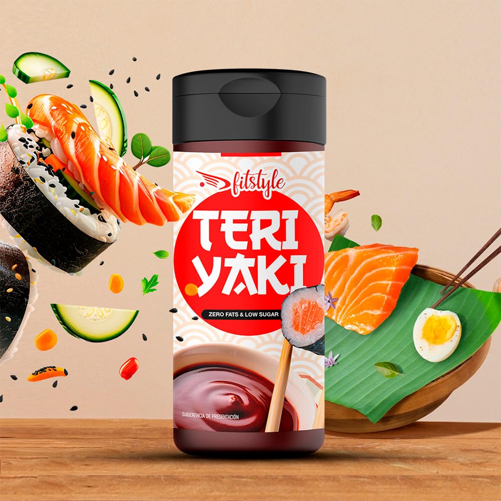 Salsa Teriyaki 0% FITstyle 280ml | Sin azúcar y sin grasas | Textura espesa y sabor intenso | Apto para dietas