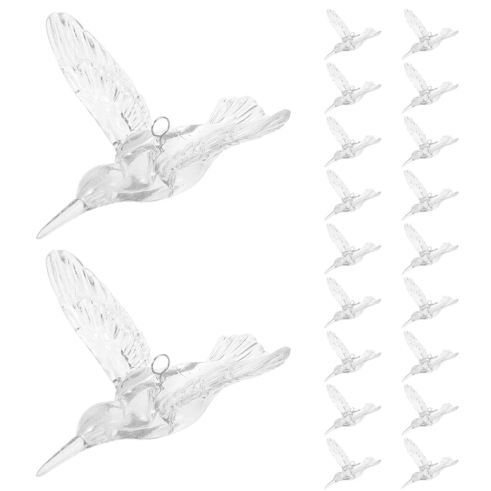 Toyvian 20 Stück Transparente Acryl Hängedekoration 105cm Vogelanhänger für Hochzeit Decke Fenster Innen Außendekor