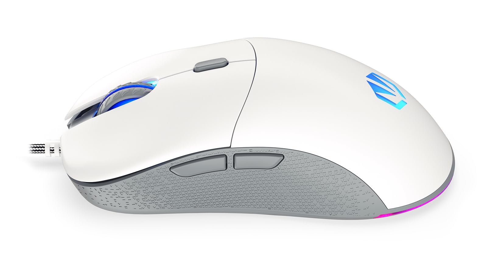ENDORFY GEM Plus Onyx White, mouse da gaming leggero, sensore PixArt PAW3370, 19 000 DPI, EY6A011