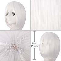 Vista 61 de MapofBeauty - Peluca para anime de 40 pulgadas de largo y lisa para fiesta de cosplay (blanco/azul/negro)