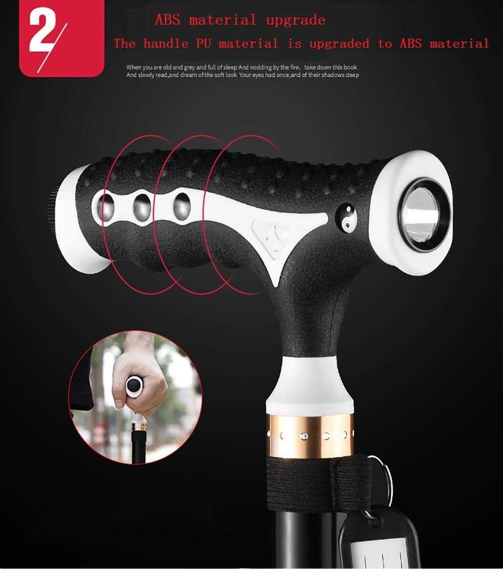 Bastones y Bastones Ajustables de Viaje, ayudas para Caminar de Aluminio con luz LED para Personas Mayores con Artritis, discapacitados y Ancianos, el Mejor bastón de Ayuda para la Movilidad.Se