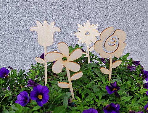 Preisvergleich Produktbild JOWE® 9er Set Blumenstecker aus Holz zum bemalen