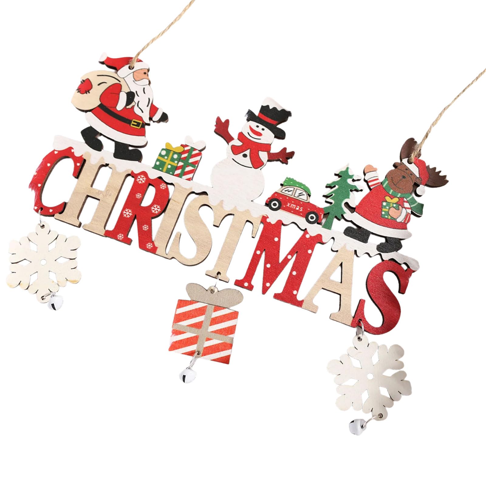 Tsophreniq Multipurpose Sturdy Wood Glittered Christmas Baubles Shatterproof Tree Decorations Home Accessory Decoration Festival Holiday Hanging Charm