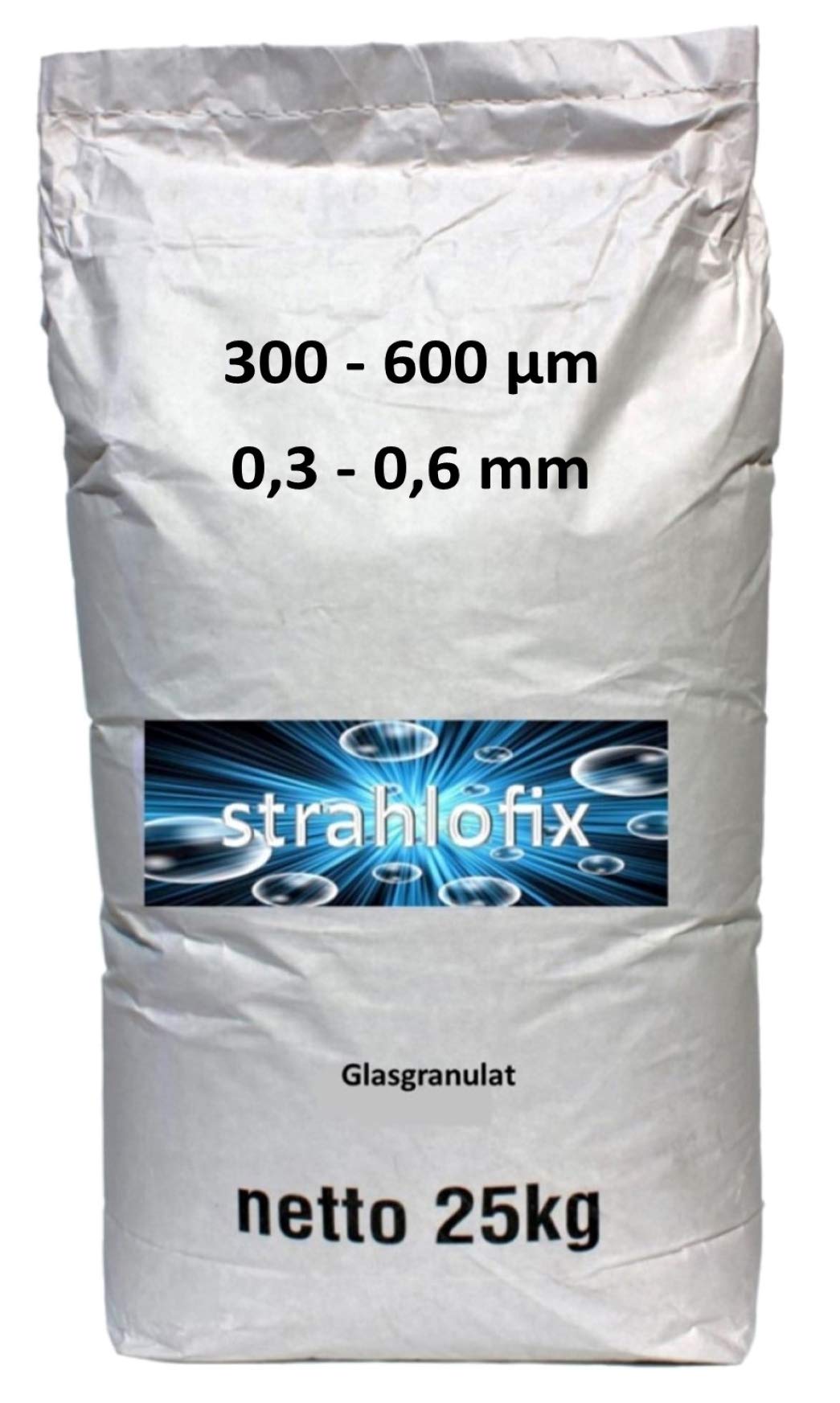 25 kg Strahlmittel Glasgranulat gebrochenes Glas (300-600 µm) | Gebrochenes Glas