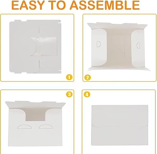 Miniatura 4 de Paquete de 20 cajas para pasteles con asas, 8 x 8 x 7.5 pulgadas (10 cajas y 10 tablas), cajas altas para pasteles con ventanas, cajas pasteles para