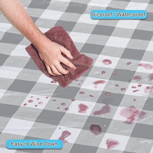 Miniatura 4 de NewBeeclassic Juego de 3 manteles de vinilo para picnic y fundas de banco, impermeable, para mesa de picnic y banco para interiores y exteriores,