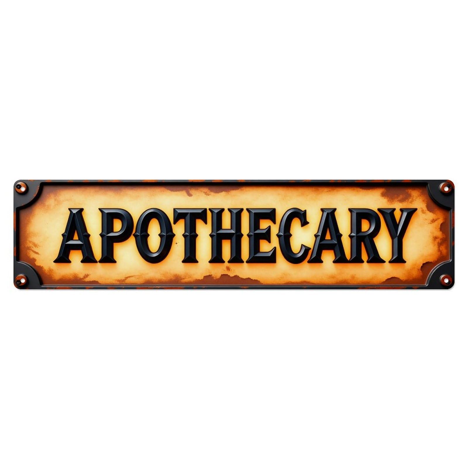 With Rustic Art And Burnt Orange Background Metal Tin Sign Plaque