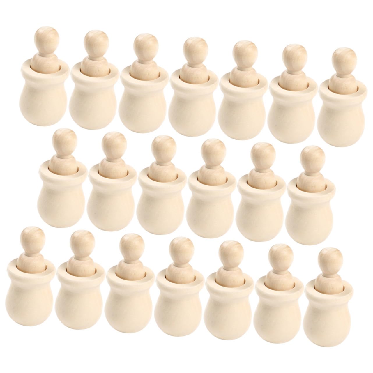 20 piezas Muñecos de Madera sin Pintar para Manualidades DIY Figuras sin Terminar para Pintar y Decorar Juguetes Creativos para Decoración Hogar