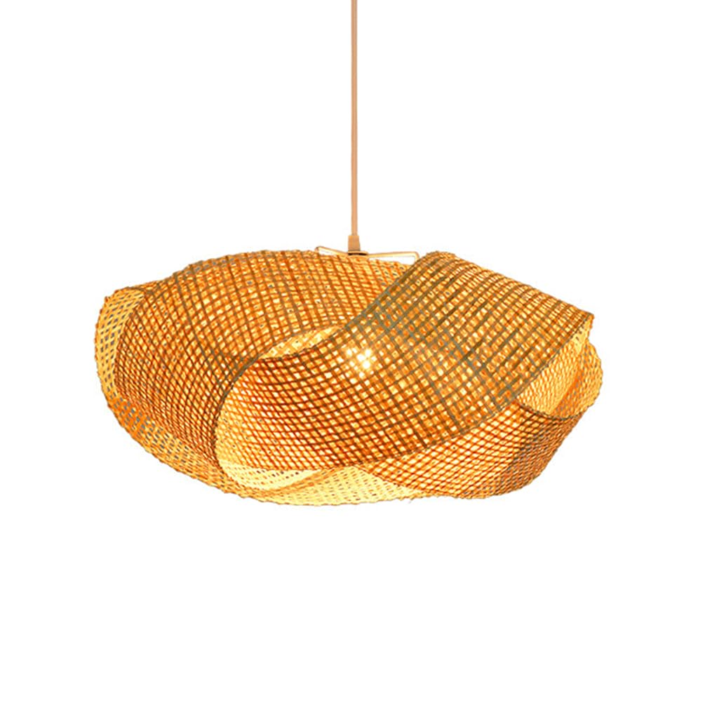 Lampada A Sospensione in bambù, Luci in Rattan Lampada A Sospensione Personalizzata Creativa Lampadario in Vimini Naturale Intrecciato A Mano Soffitto A Nido D'uccello per Sala Riunioni