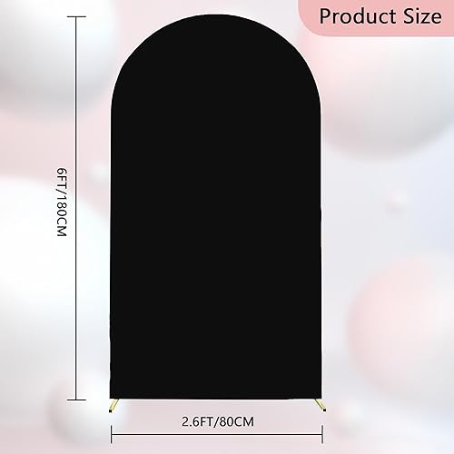 Miniatura 2 de Funda de arco de boda de 6 pies para arco de boda, fundas de arco ajustables de elastano para soporte de telón de fondo redondo de 2 lados lavable