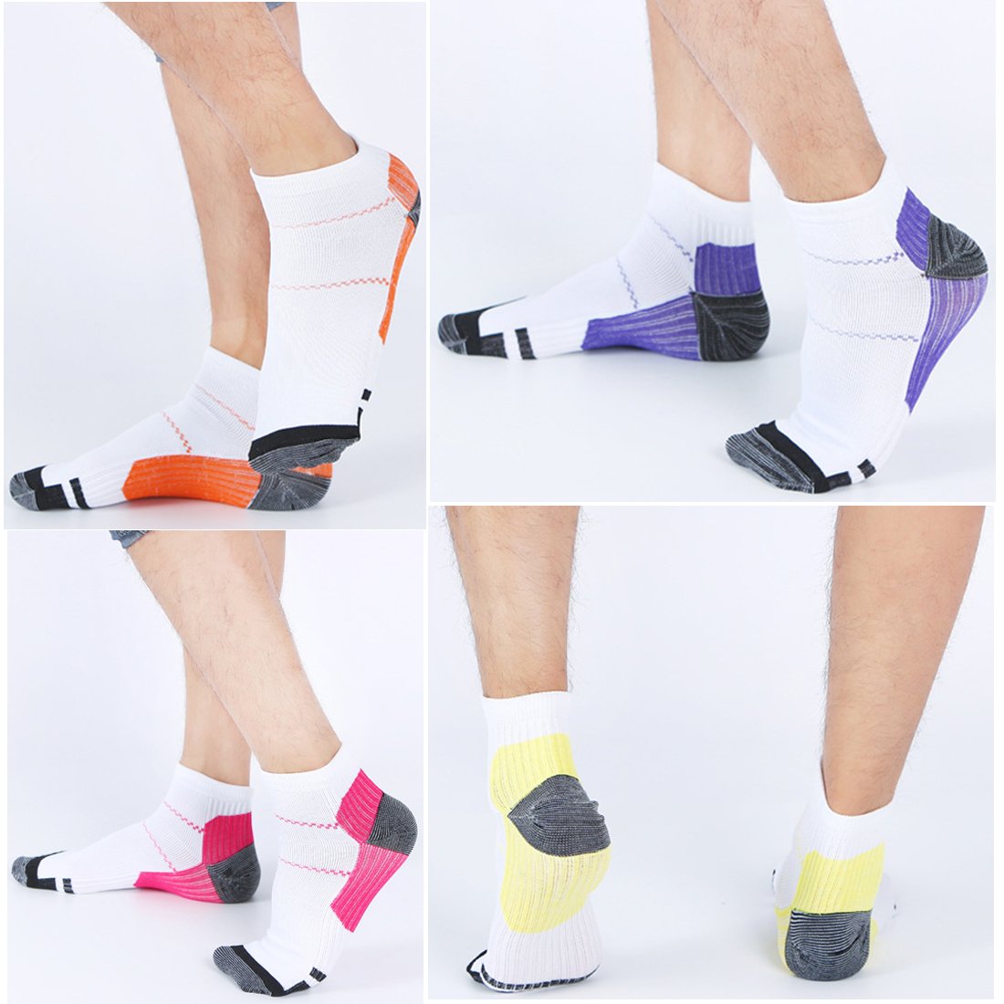 6 pares de calcetines de compresión, fascitis plantar deportiva, soporte de arco para correr, gimnasio, compresión de pies, para hombres y mujeres.