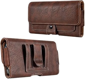 Brown Belt Phone Holster Compatible with Google Pixel 10 Pro XL, 9 Pro XL, Compatible with Motorola Moto G06, G06 Power G36 G56, G, G Power, G Play, E15 G05 G15 G75 G35 G86 G45 G55 G85 E14 G04s