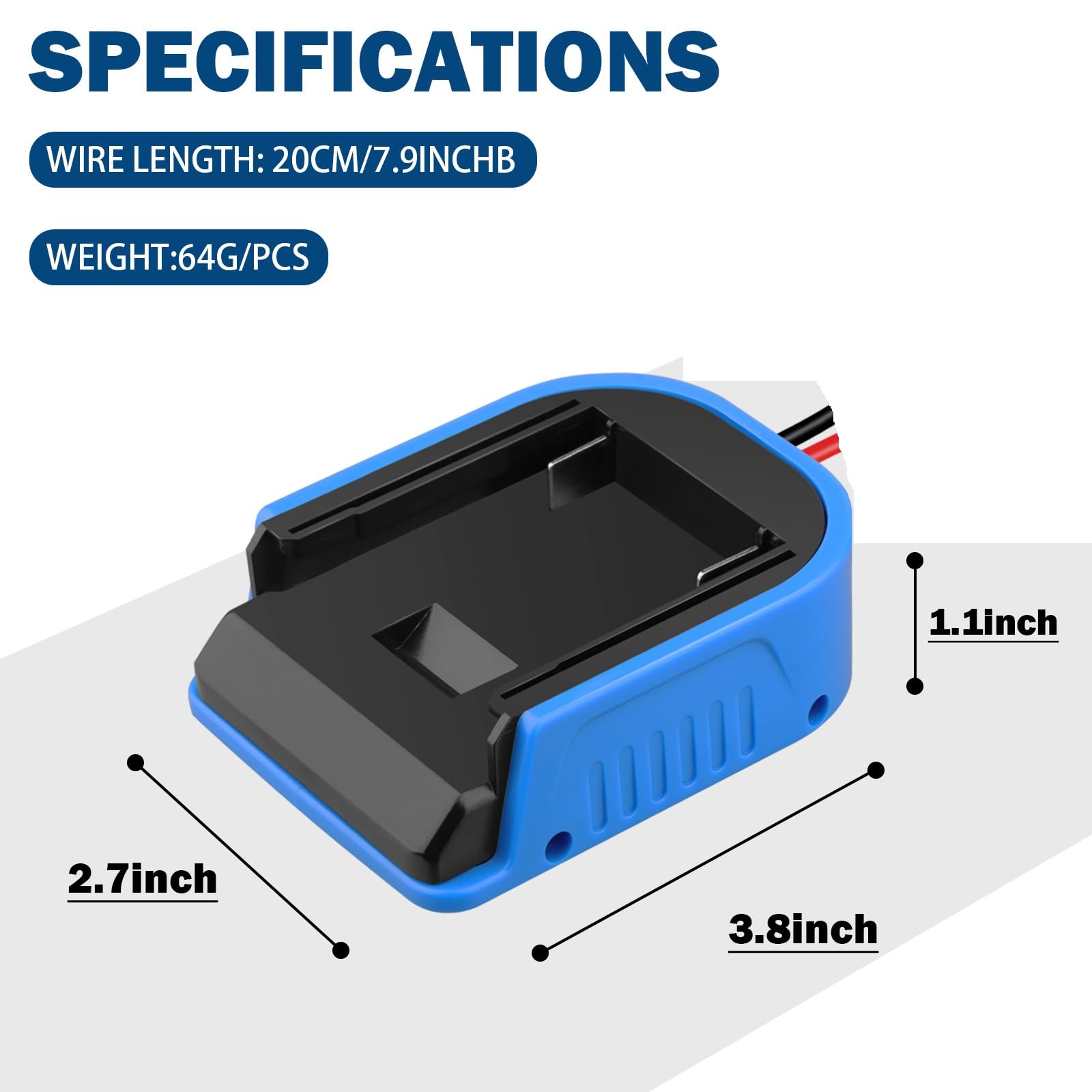 Power Wheels Adapter für Bosch 18V GBA Professional System Akku mit Sicherung & Drahtklemmen & 12 Gauge Draht, guter Stromumwandler für DIY Ride On Truck, Robotik