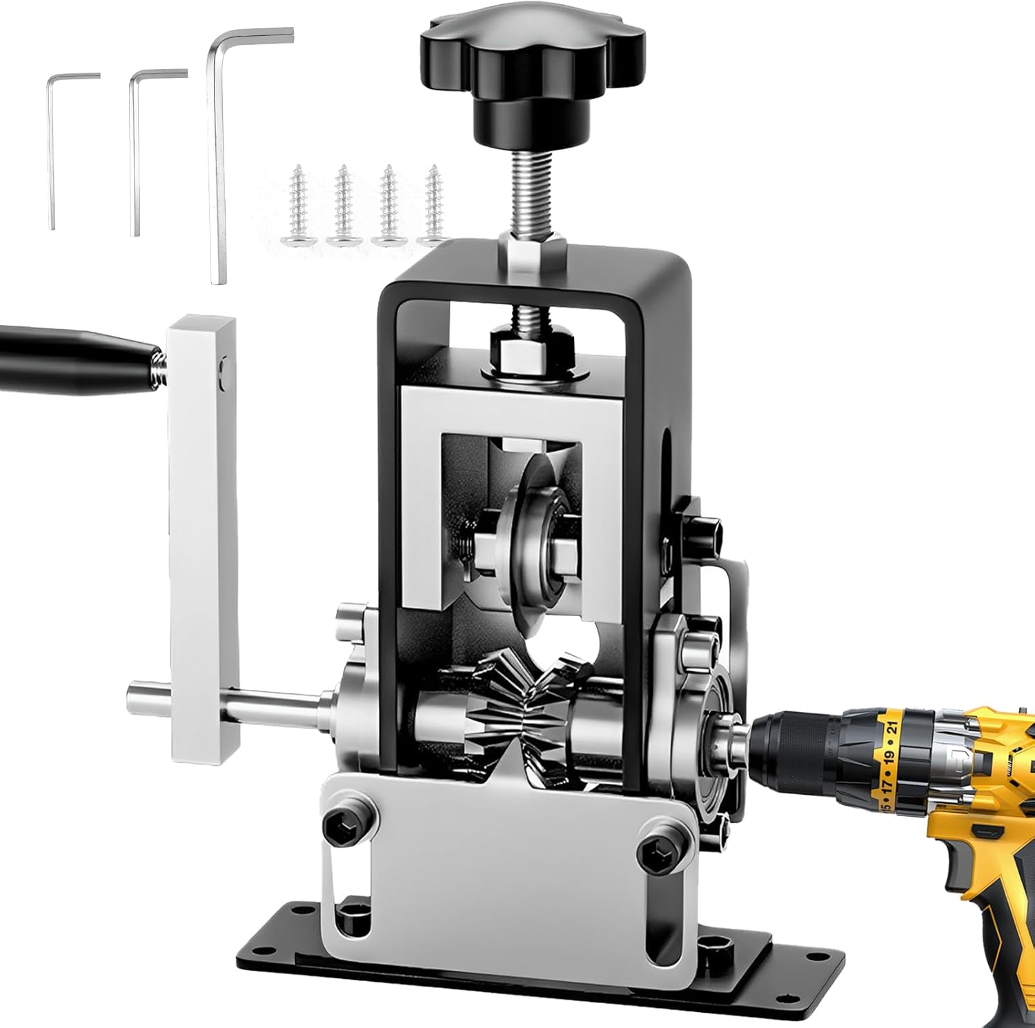 Manual Wire Stripping Machine Gauge Wire 0.06-1 inches,Scrapping Copper Wire Peeler Machine,Drill Powered Hand Crank Wire Stripper Tool for Scrap Copper Recycling