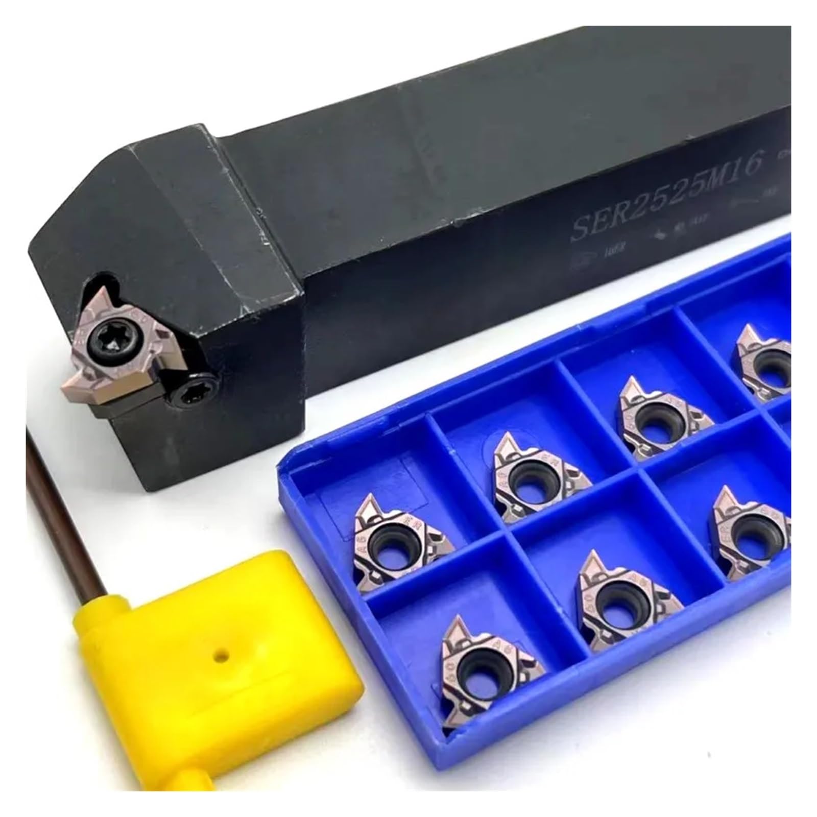 Insertos de Torno CNC SER1212H16 SER1616H16 SER2020K16 SER2525M16 Herramienta de Torno de Hilo Externo usada for Inserto de carburo 16ER AG60 Inserto roscado(16ER AG60 VP15TF,SER2020K16)
