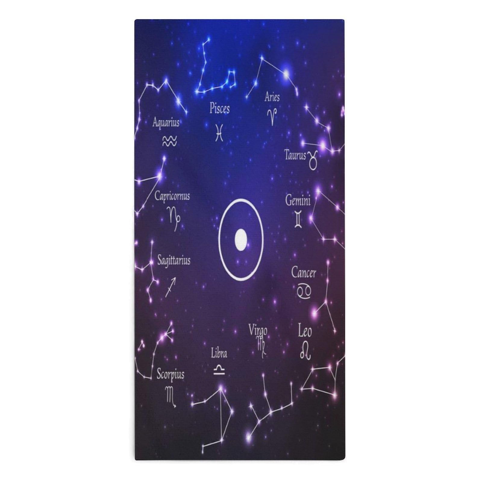 NCLQVJXZKHW Zodiac Constellations Hand Towels Soft Face Towel Gym Bathroom Travel Hotel 13"x28"