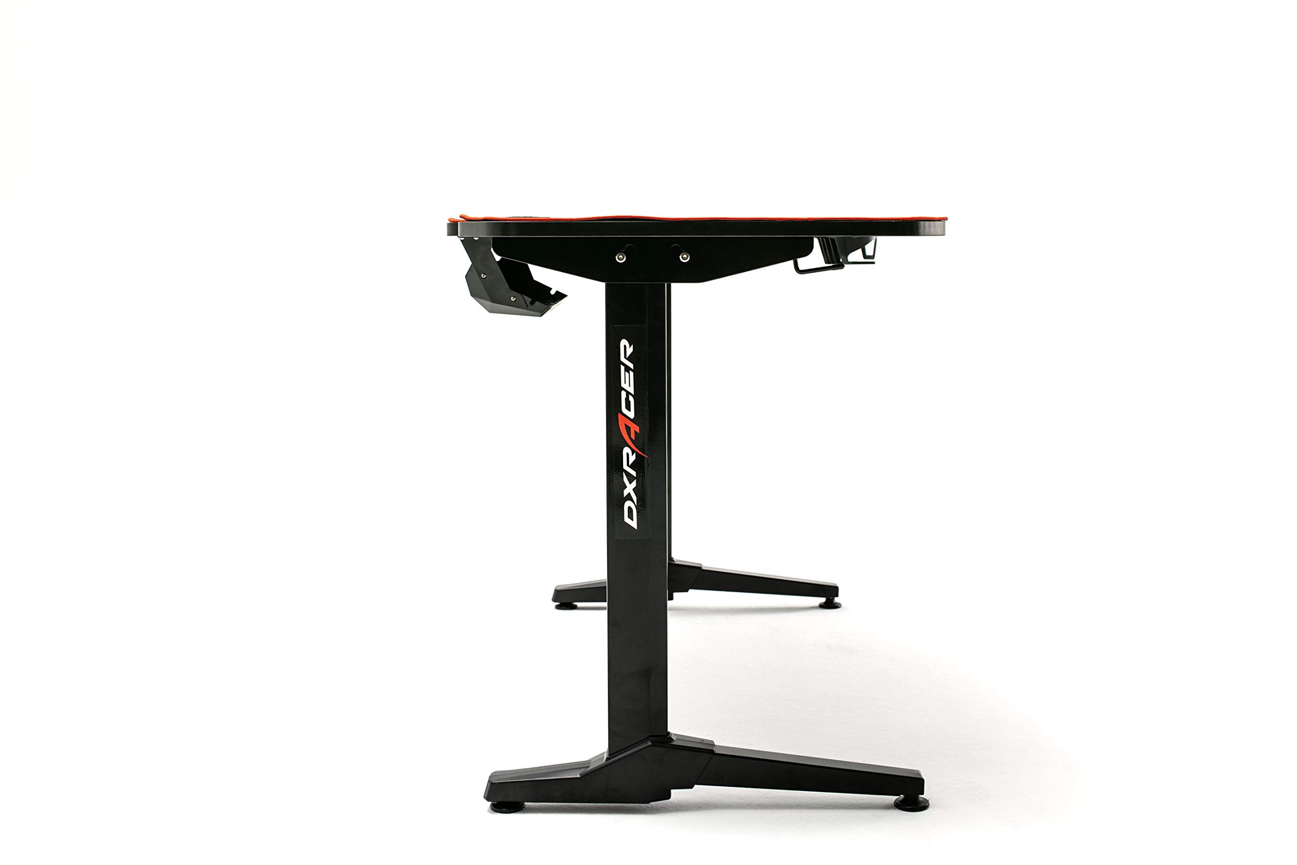 Robas Lund Gaming Tisch DX Racer 2 Gaming Desk Schwarz Carbonlook, BxHxT 140x75x65 cm