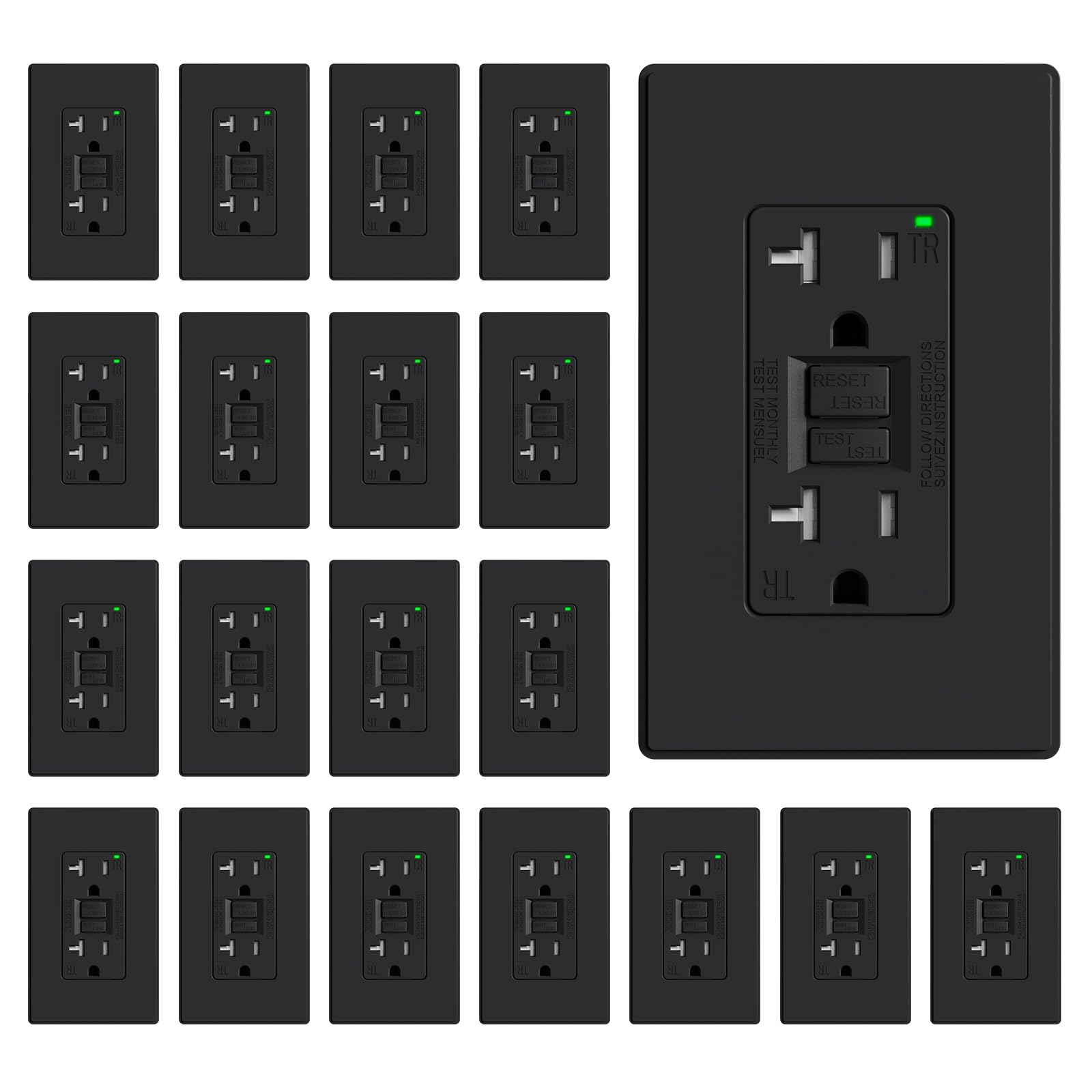 ELEGRP GFCI Outlet - Self-Testing Safety -10