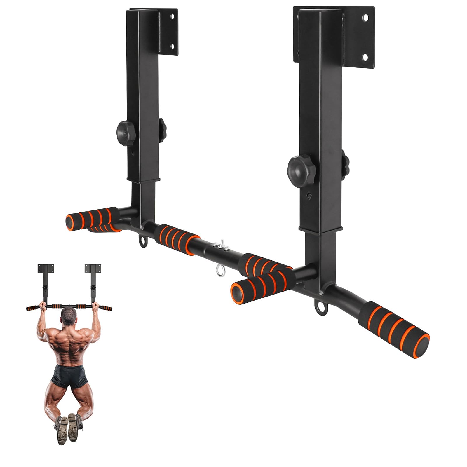 Pull Up Bar Wall Mounted Adjustable Wall Joist Mount Pull Up Bar Chin Up Bar for Home Gym