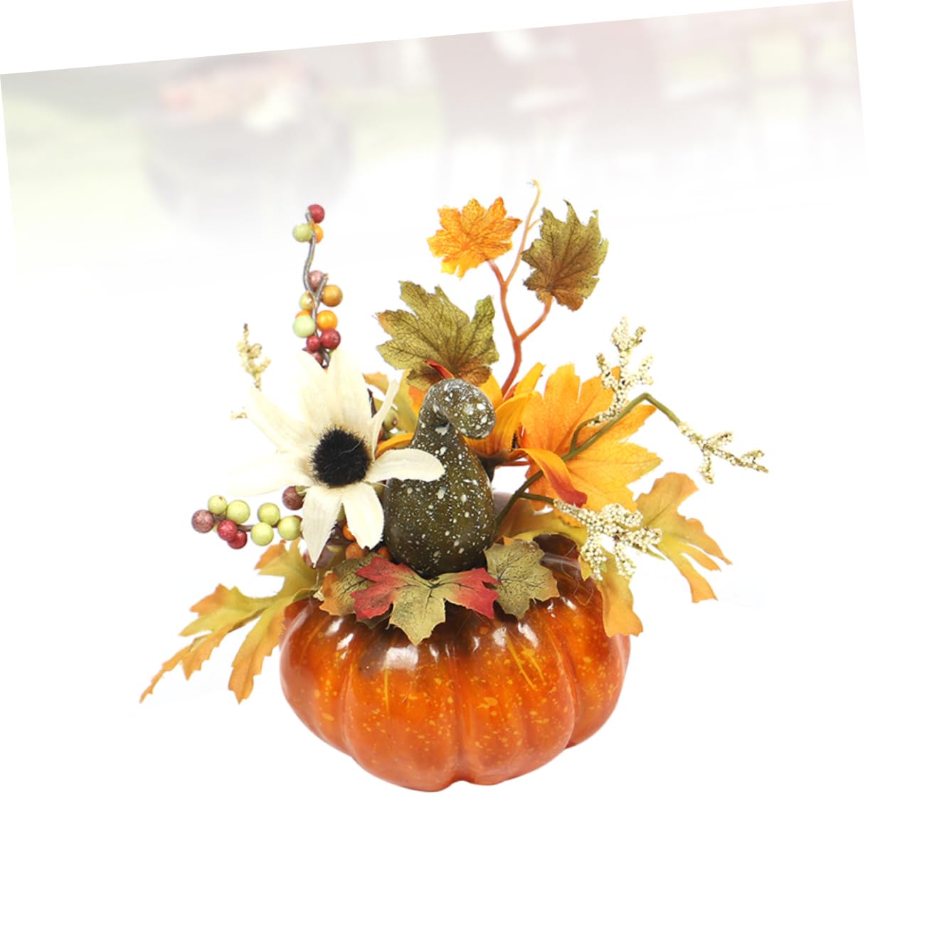 OUNONA 5 STK künstliche Pflanzen im freien Thanksgiving-Tische Mittelstücke Halloween Dekoration Halloween-Dekoration Wohnkultur Pflanzendekor Kürbis-Ahornblatt- Kürbisse