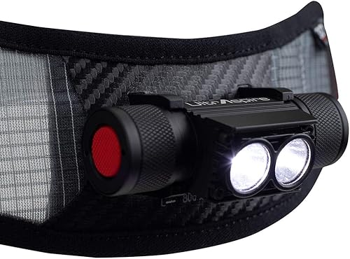 Miniatura 6 de Cinturón de luz para cintura UltrAspire Lumen Collection  Aluminio ligero de grado aeronáutico y clasificación de impermeabilidad IPX7, Negro Gris,