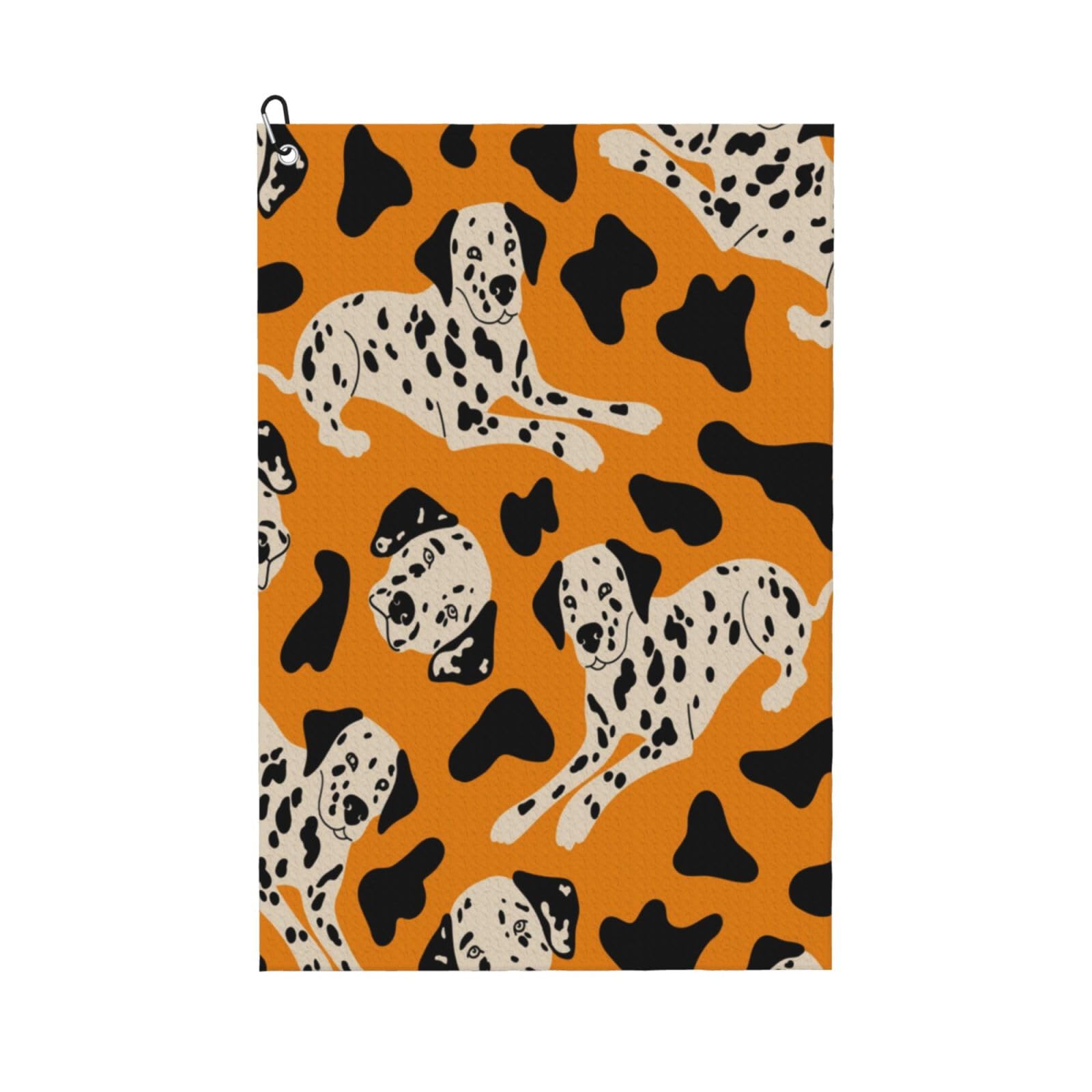 Hnnkloy Cute Dalmatians Dog, 16x24 in Portable Waffle Golf Towels with Carabiner Clip for Golf Bag
