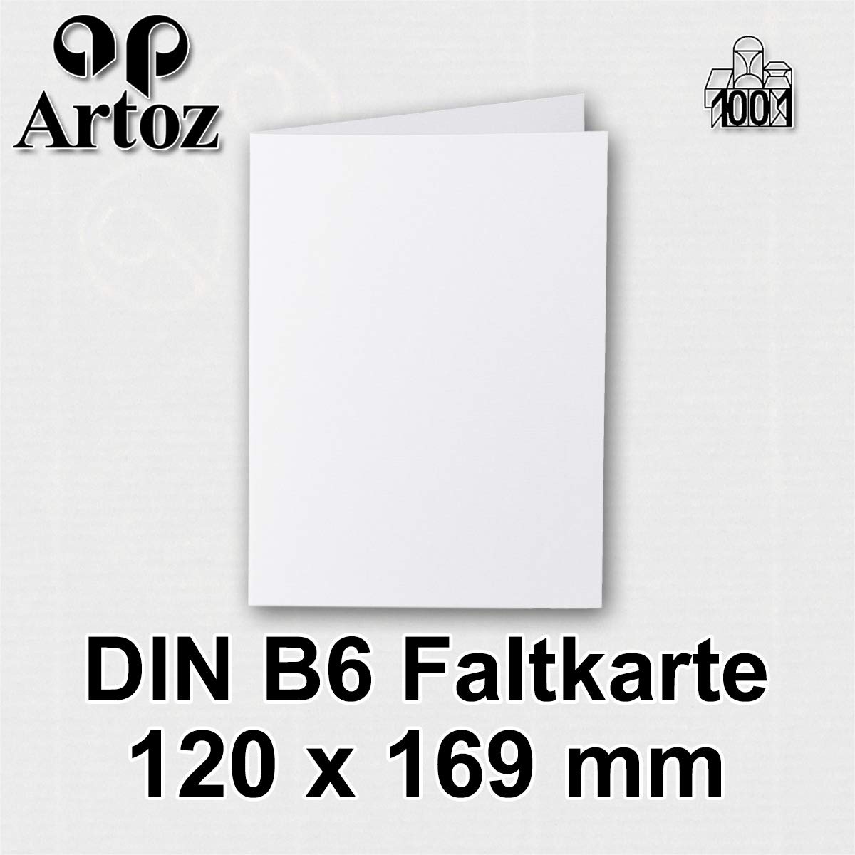 ARTOZ 150x DIN B6 Faltkarten - Blütenweiß (Weiß) gerippt 120 x 169 mm Klappkarten blanko - Karten zum selbstgestalten mit 220 g/m² edle Egoutteur-Rippung - Serie 1001