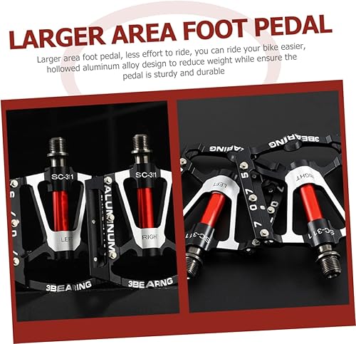 Miniatura 6 de BESPORTBLE 2 Pairs Bicycle Pedal Cleats Pedal Bike Clips Pedals Race Cars Bearings Mountain Bike Platform Cycling