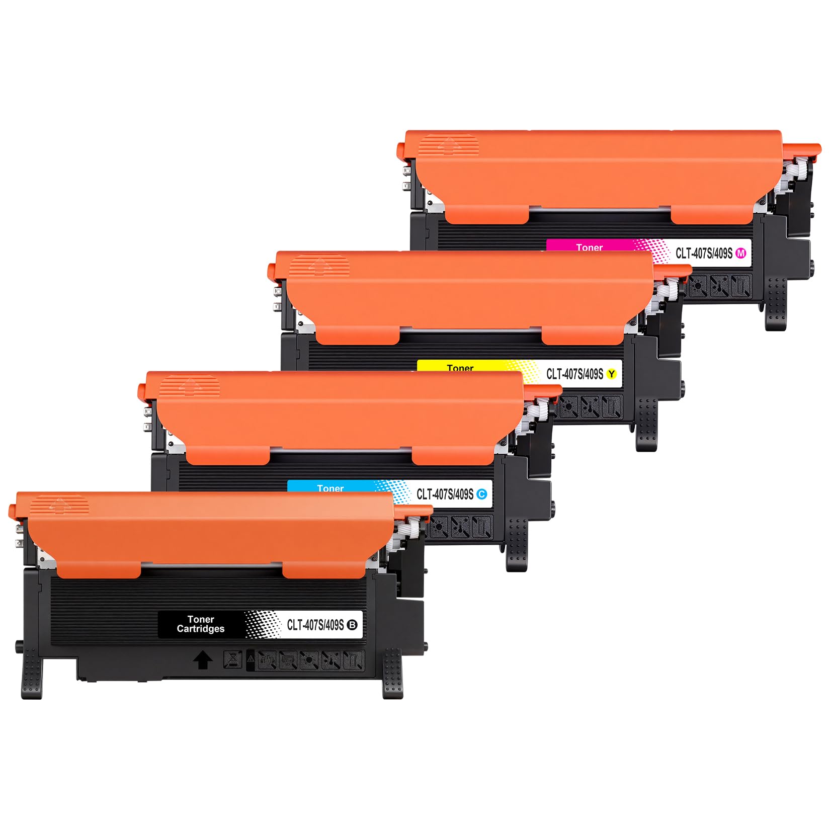 Veson 4X CLT-407 CLT-409S Kompatibel mit CLP-320,für Toner Samsung CLT-4072S für Samsung CLP-320, CLP-321N, CLP-325W, CLP-326, CLX-3180, CLX-3185, CLX-3186(1 Schwarz, 1 Cyan, 1 Magenta, 1 Gelb)
