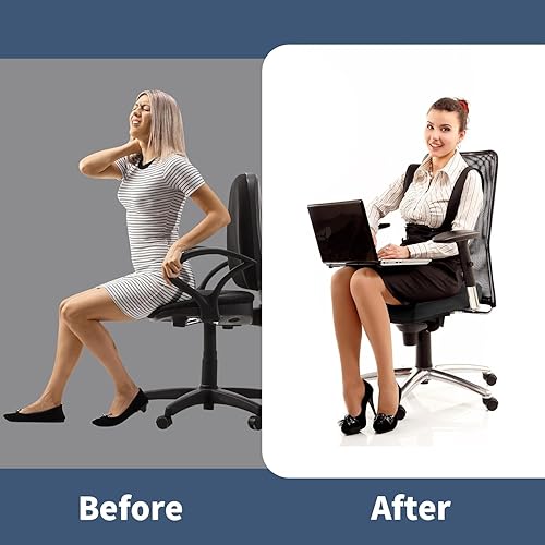 Miniatura 7 de HOMBYS Cojines reclinables de espuma viscoelástica para personas mayores, 20 x 20 x 5 pulgadas, cojín de asiento cuadrado grande para silla, cojín