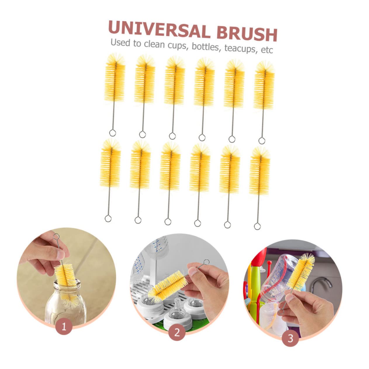FRCOLOR 60pezzi Spazzole Per Bottiglie Inossidabile e Accessori Design e Resistente Per e