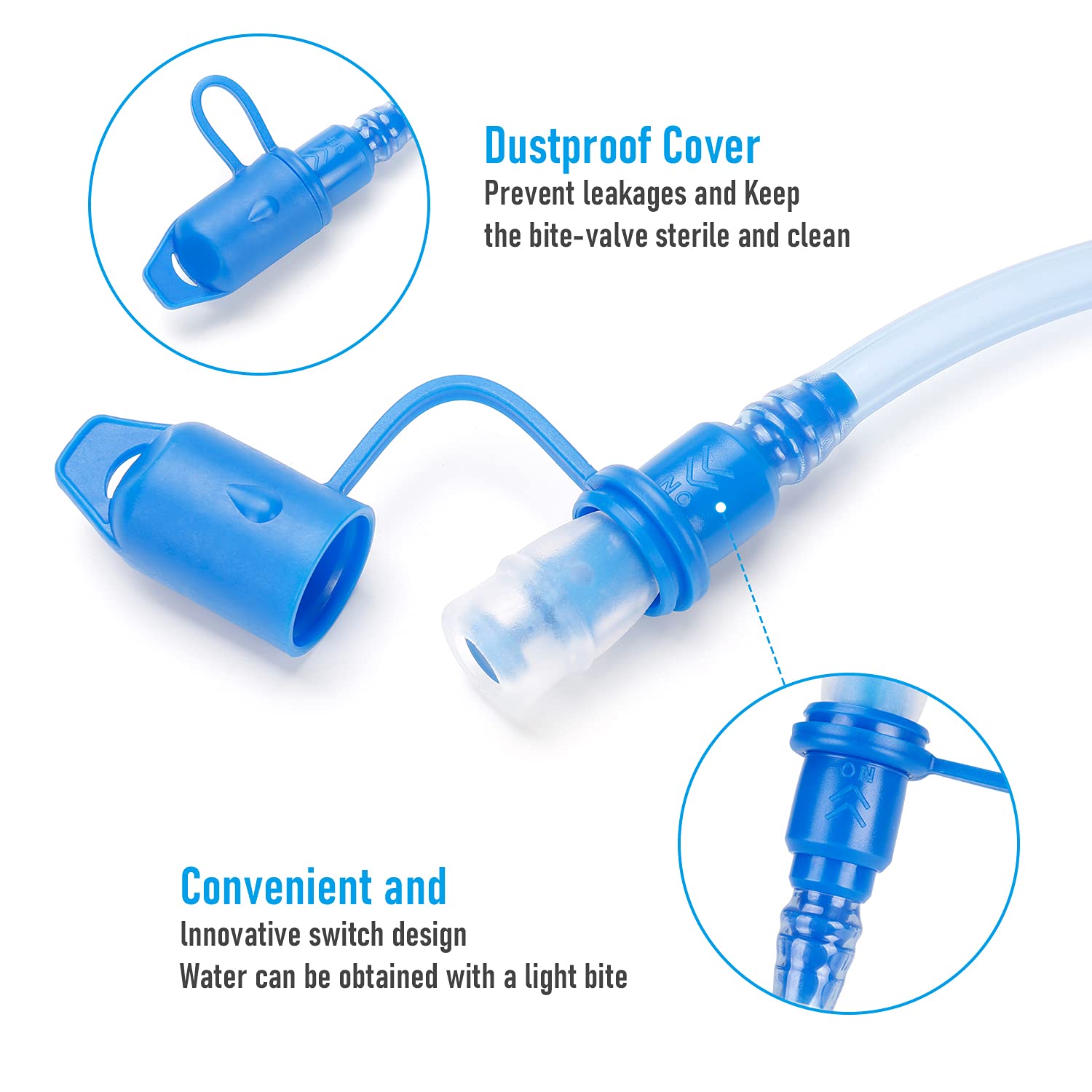 AIDBUCKS 2L Sacca Idratazione Sacca del' Acqua Sistema di Idratazione Vescica Portatile con Valvola Mordente - BPA Gratuito Antibatterico per Zaino Idratazione, Ciclismo, Escursionismo, Camminata