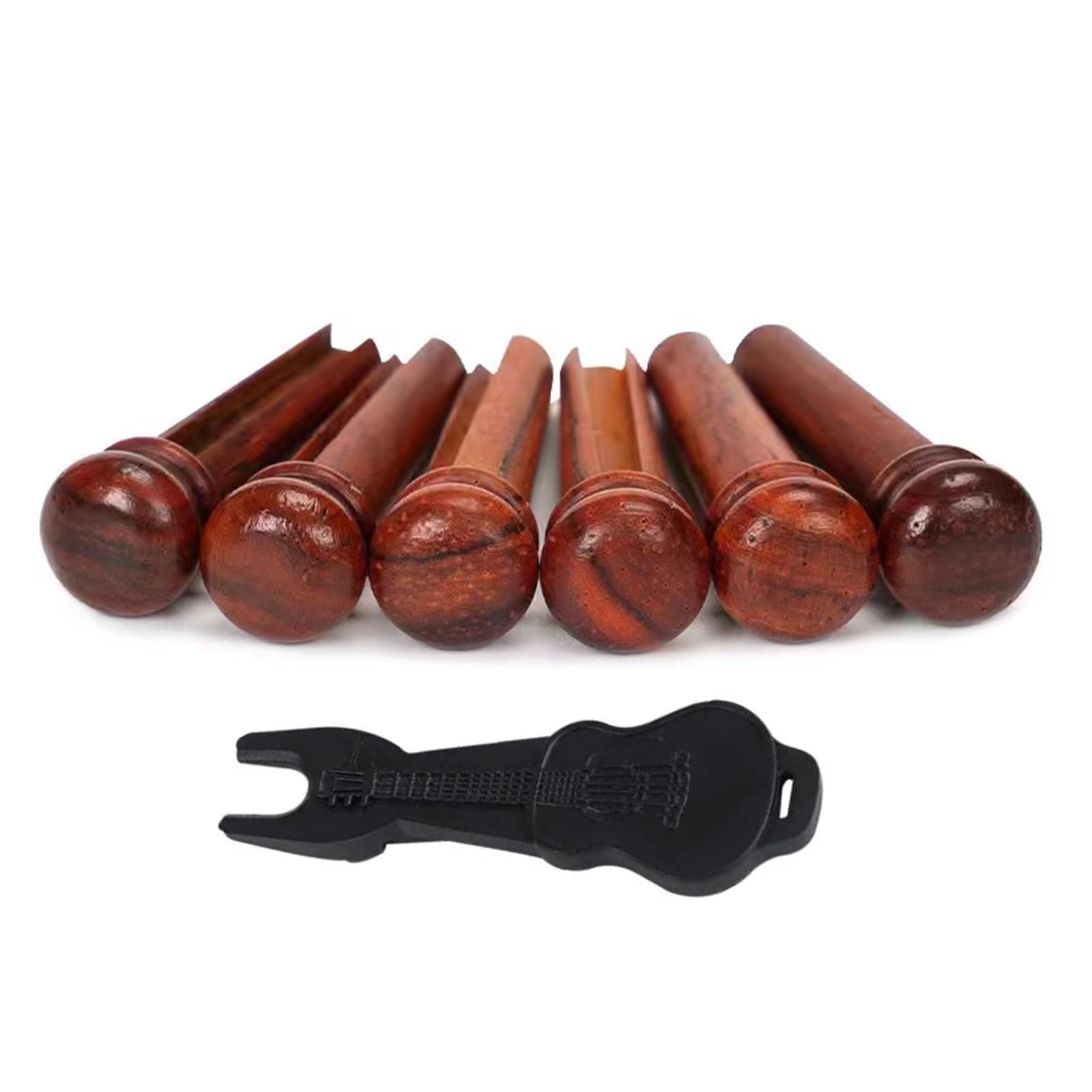 Micfeny As The Picture Shown 1 Set Cocobolo Wood Bridge Pins Guitar Strings Fixed Cones Guitar Strings Fixed Pins Guitar String Nails Wood Texture